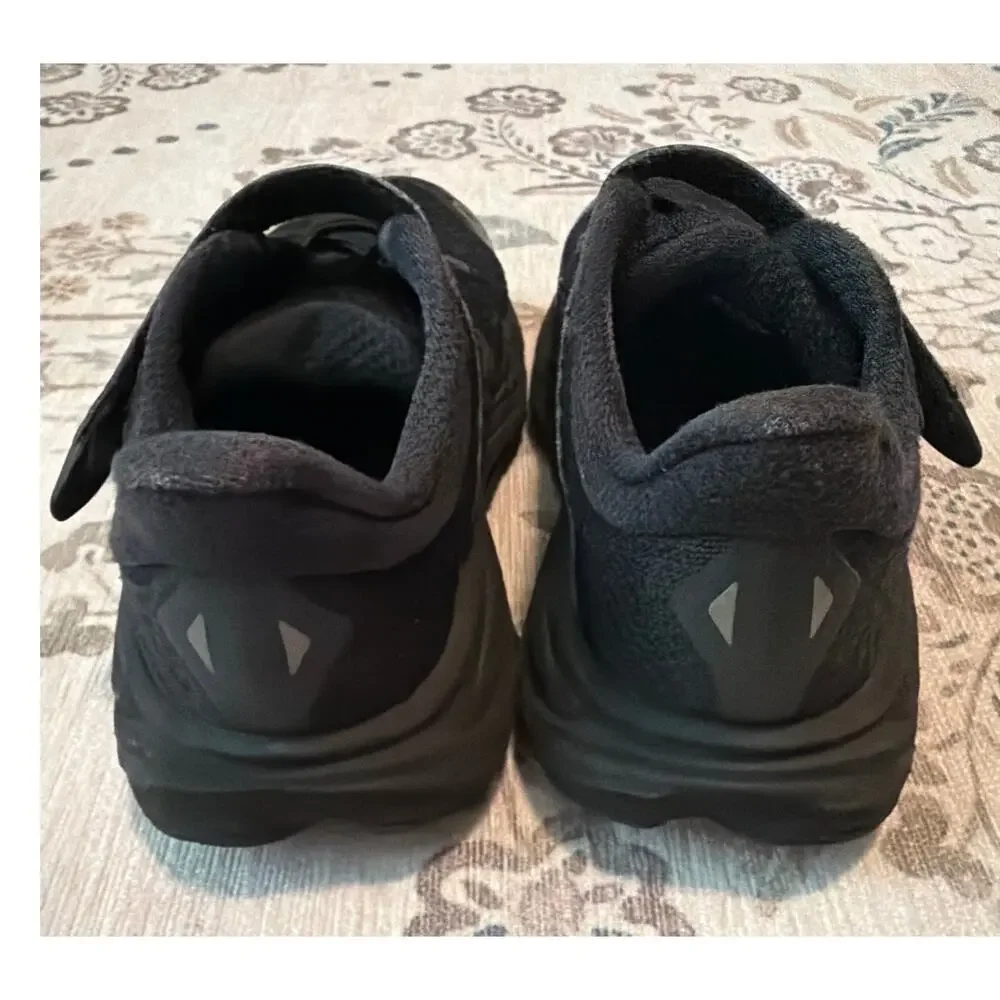 HOKA Kids Clifton 10 Black Stretch Lace Running Shoes Size 12 Little Kid